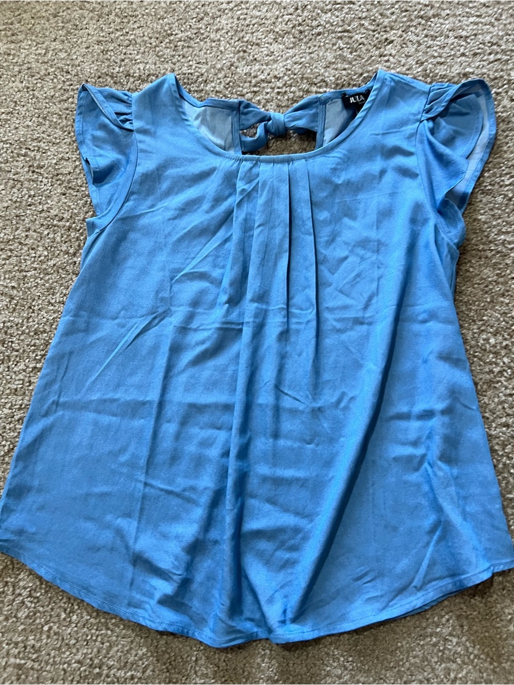 Blue Flutter Sleeve Women’s Top
